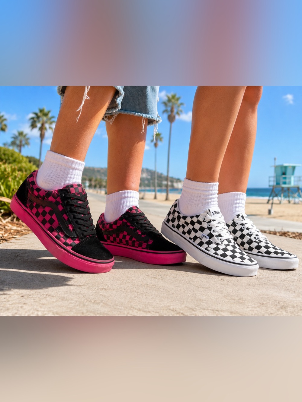 2 Pair Checkered Vans (Bundle) Low Top Sneakers